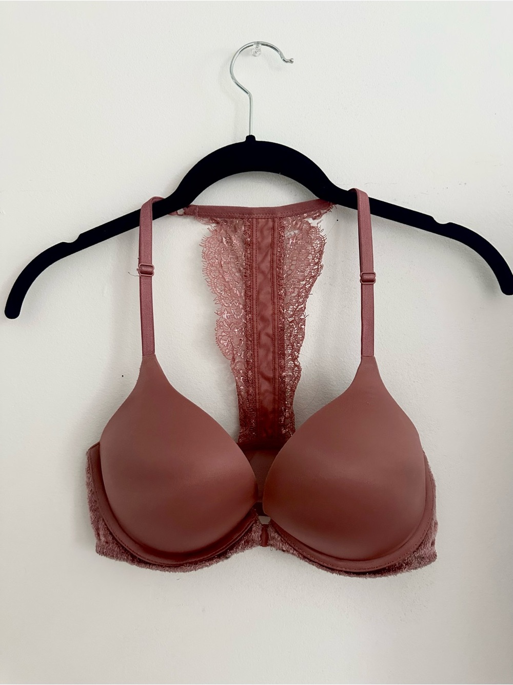 Victoria's Secret Dusty Rose Lace Racerback Bombshell Bra